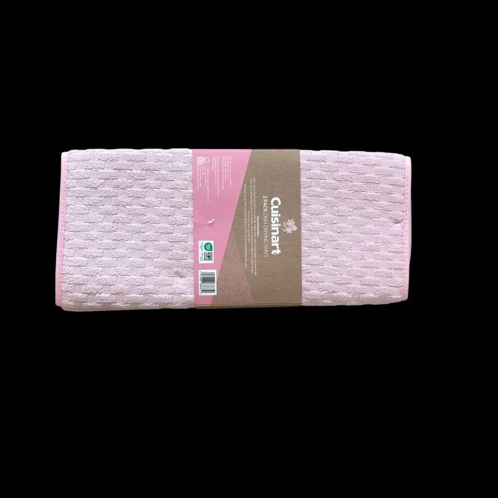 CUISINART Pastel Pink Kitchen Dish Drying Mats 18x24 Set of 2 NEW